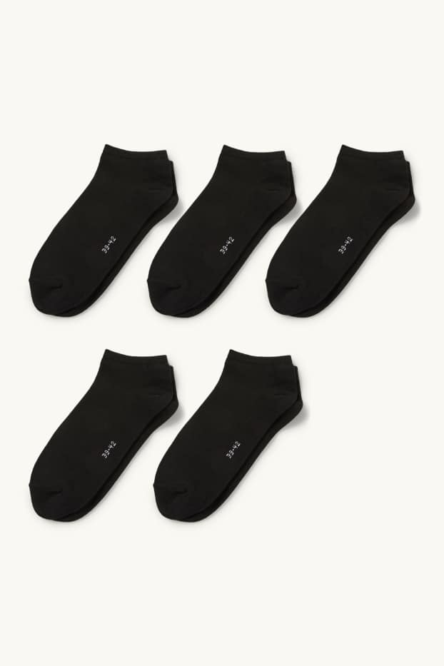 Femmes - Lot de 5 paires - socquettes de sport - noir