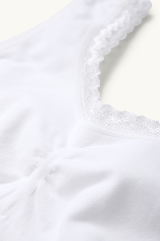 Dámské - Sportovní podprsenka - bezešvá - bílá