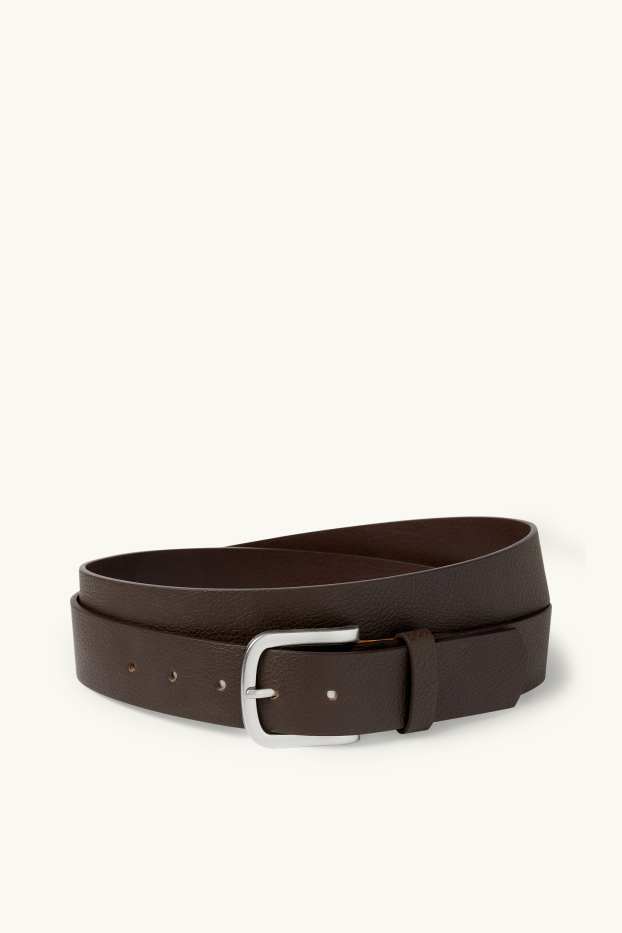 Herren - Gürtel - Lederimitat - dunkelbraun