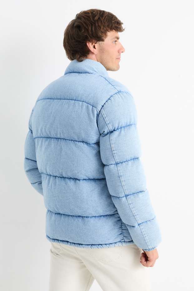 Bărbați - Jachetă matlasată din denim - albastru deschis