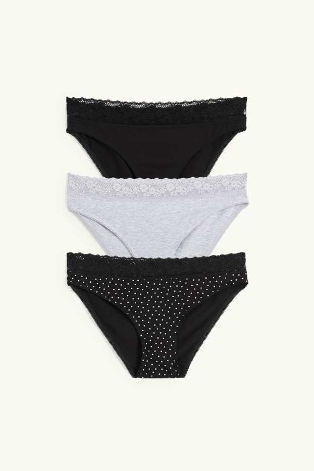 Damen - Multipack 3er - Slip - schwarz