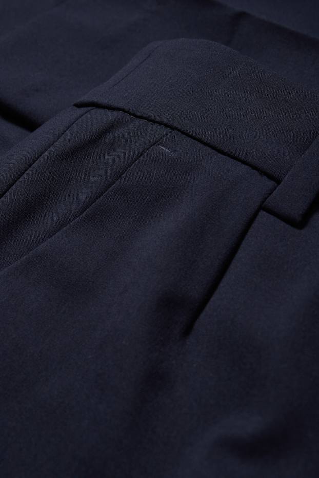 Femei - Pantaloni office - talie înaltă - wide leg - albastru închis