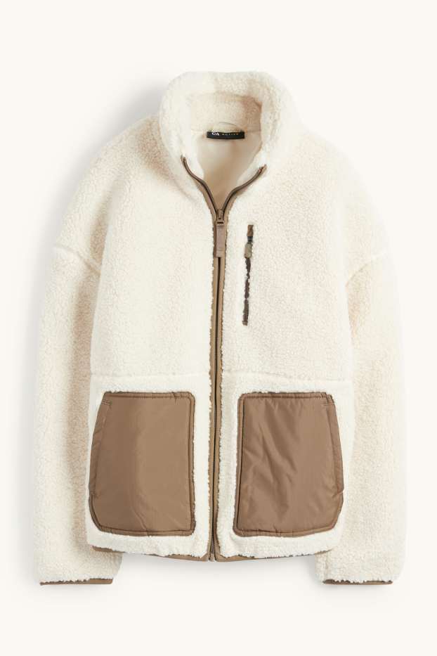 Damen - Teddy-Fleecejacke - cremeweiß