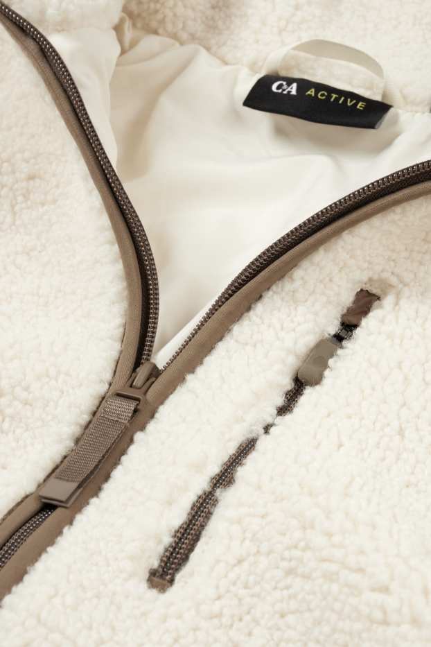 Damen - Teddy-Fleecejacke - cremeweiß