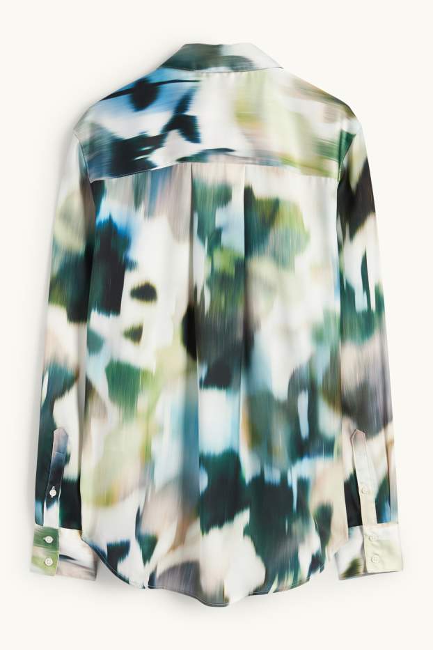Damen - Satin-Bluse - gemustert - bunt