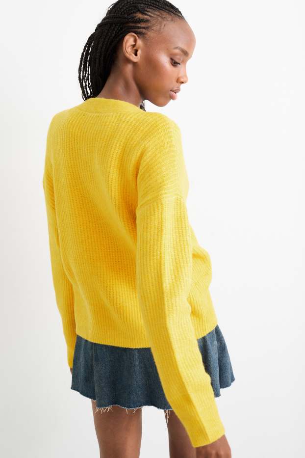 Damen - Strickjacke - gelb