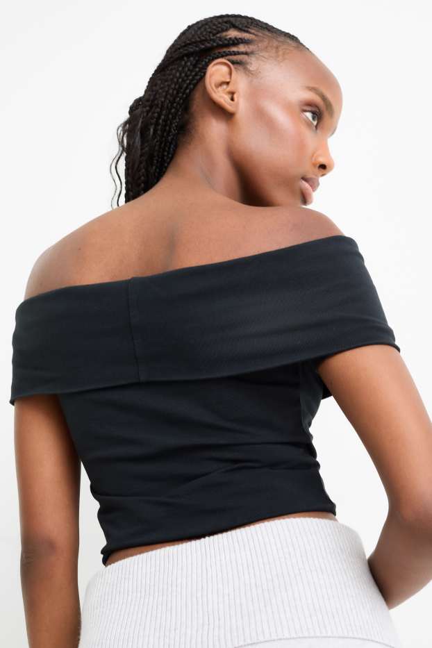 Femmes - T-shirt court - noir