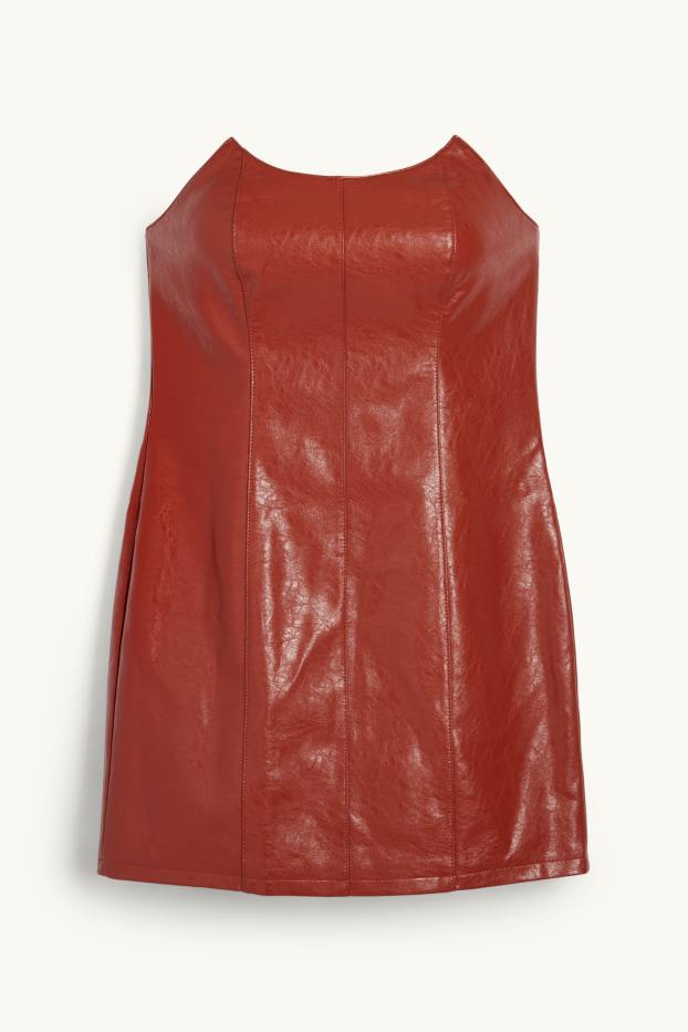 Dona - Vestit ajustat - pell sintètica - vermell