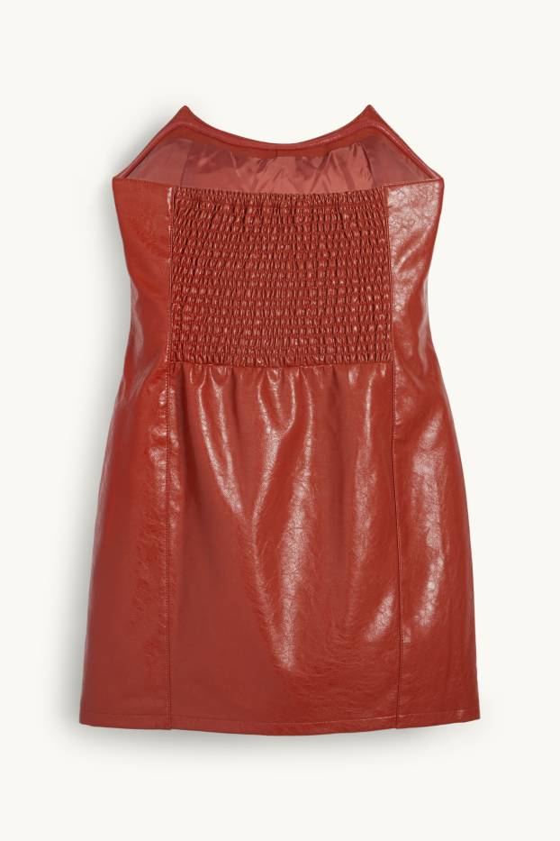 Dona - Vestit ajustat - pell sintètica - vermell