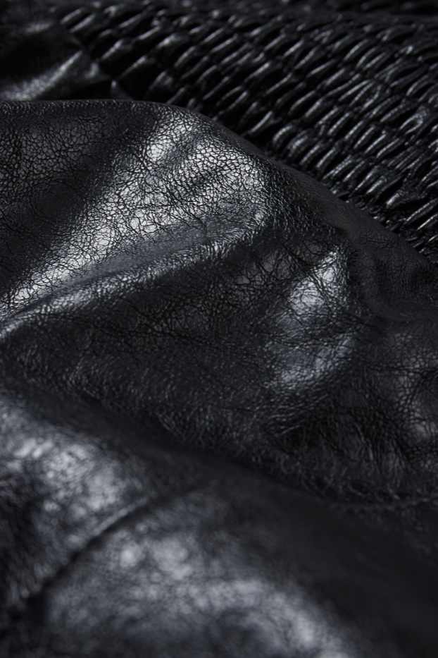 Dames - Nauwsluitende jurk - imitatieleer - zwart