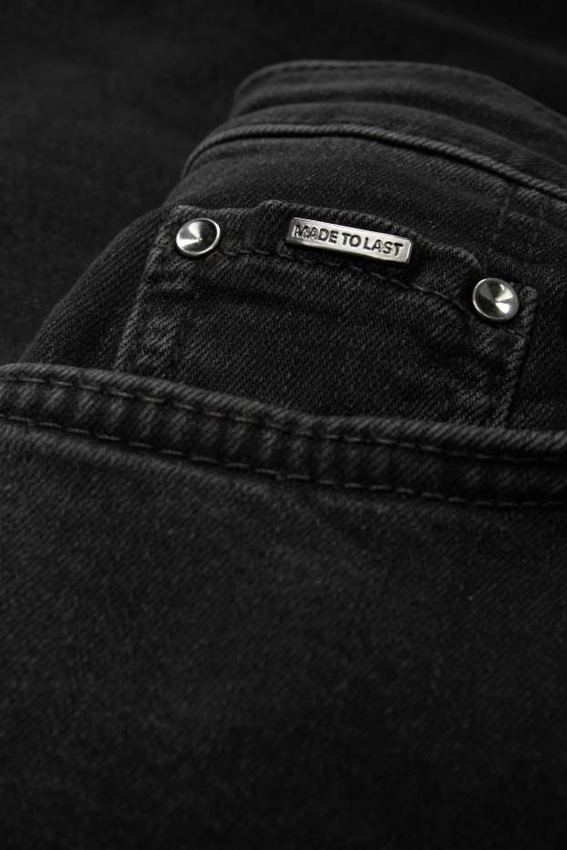 Femmes - Wide leg jean - high waist - jean gris foncé