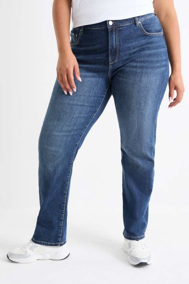 Donna - Straight jeans - vita media - LYCRA® - jeans blu scuro