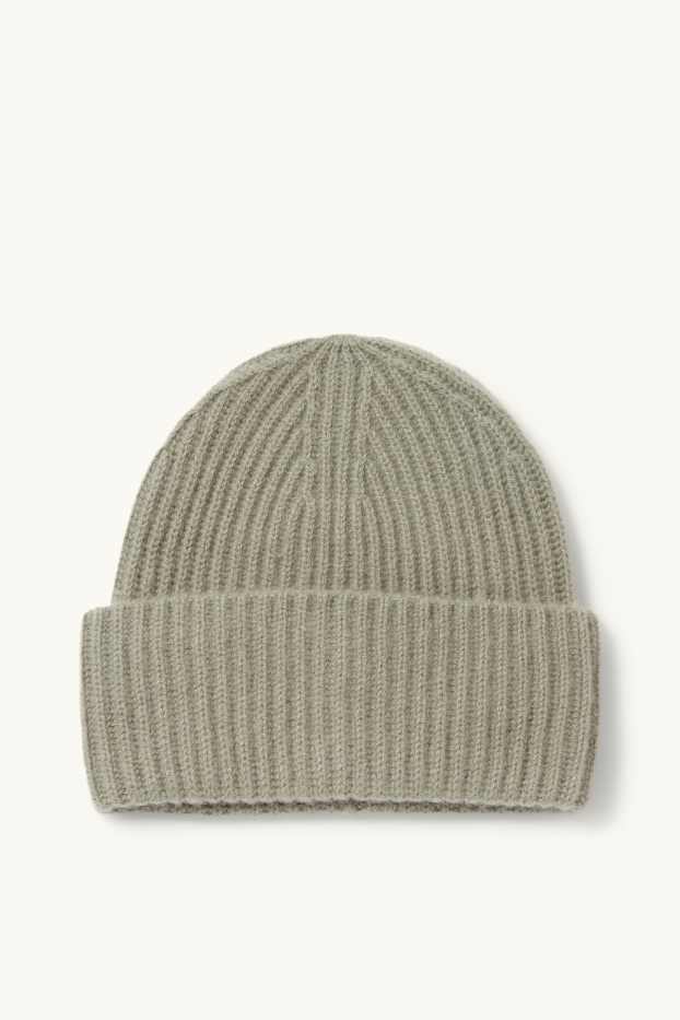 Dames - Beanie van kasjmier - donkergroen