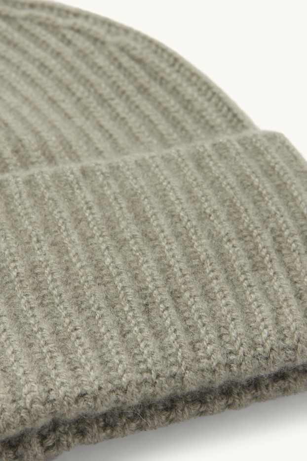 Dames - Beanie van kasjmier - donkergroen