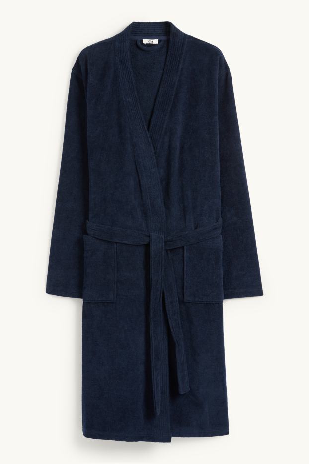 Herren - Frottee-Bademantel - dunkelblau