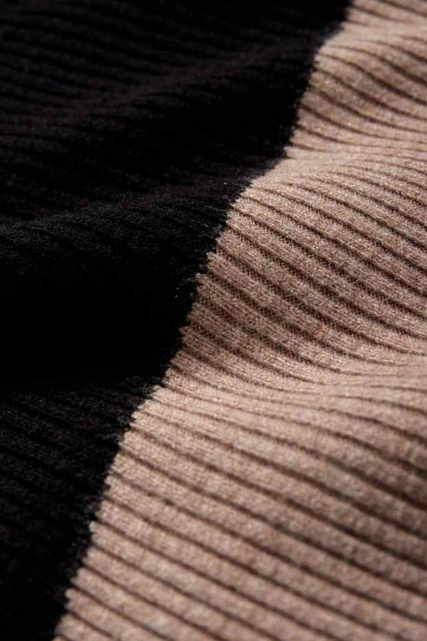 Damen - Pullover - gerippt - beige