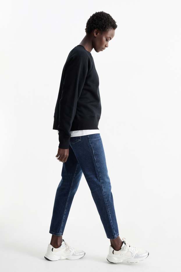 Femei - Mom jeans - talie înaltă - LYCRA® - denim-albastru închis