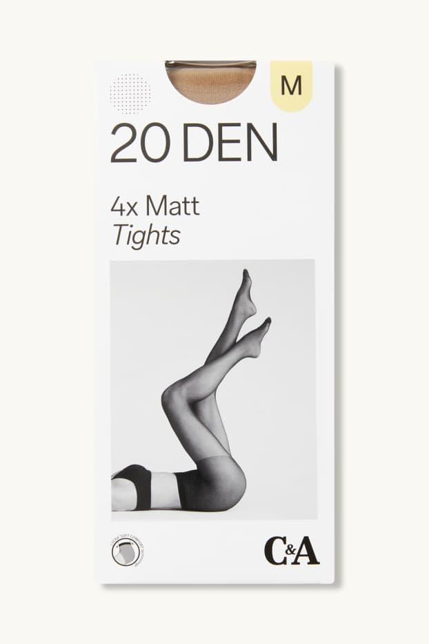 Damen - Multipack 4er - Feinstrumpfhose - 20 DEN - beige