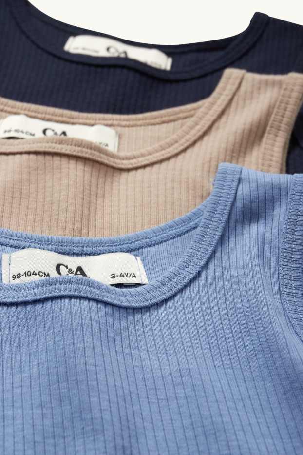 Bambini - Confezione da 6 - 3 canotte e 3 boxer - blu  / blu scuro