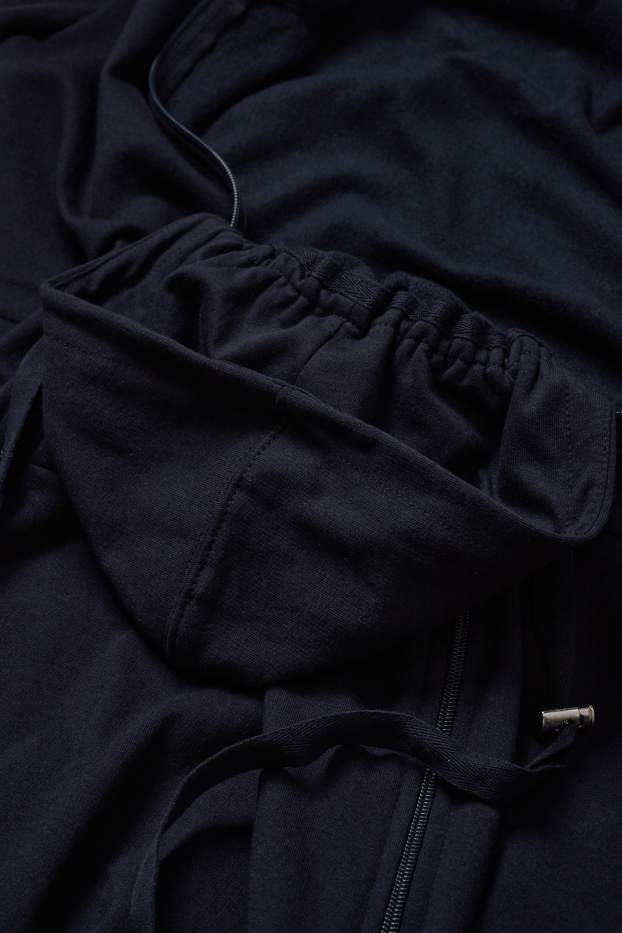 Donna - Giacca in felpa premaman con cappuccio e inserto porta-bebè - blu scuro