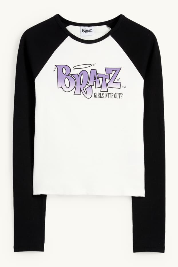 Copii - Fete - Bratz - tricou cu mânecă lungă - alb / negru