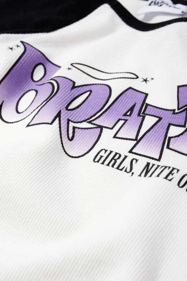 Copii - Fete - Bratz - tricou cu mânecă lungă - alb / negru