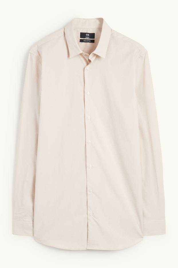 Home - Camisa formal - slim fit - Kent - de piquets - beix