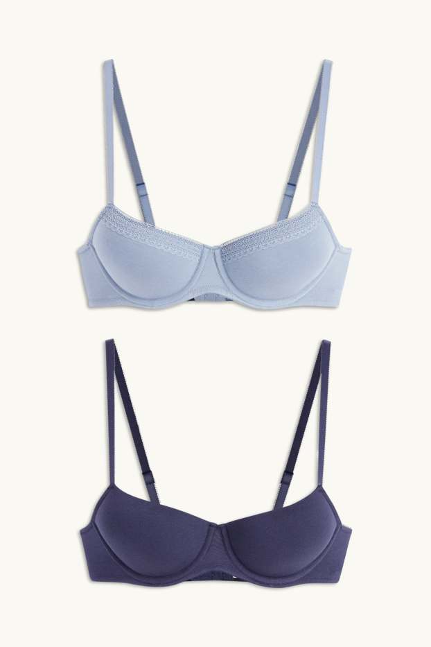 Dona - Paquet de 2 - sostenidors sense cèrcol - enconxats - blau clar
