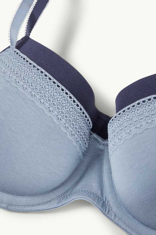 Dona - Paquet de 2 - sostenidors sense cèrcol - enconxats - blau clar
