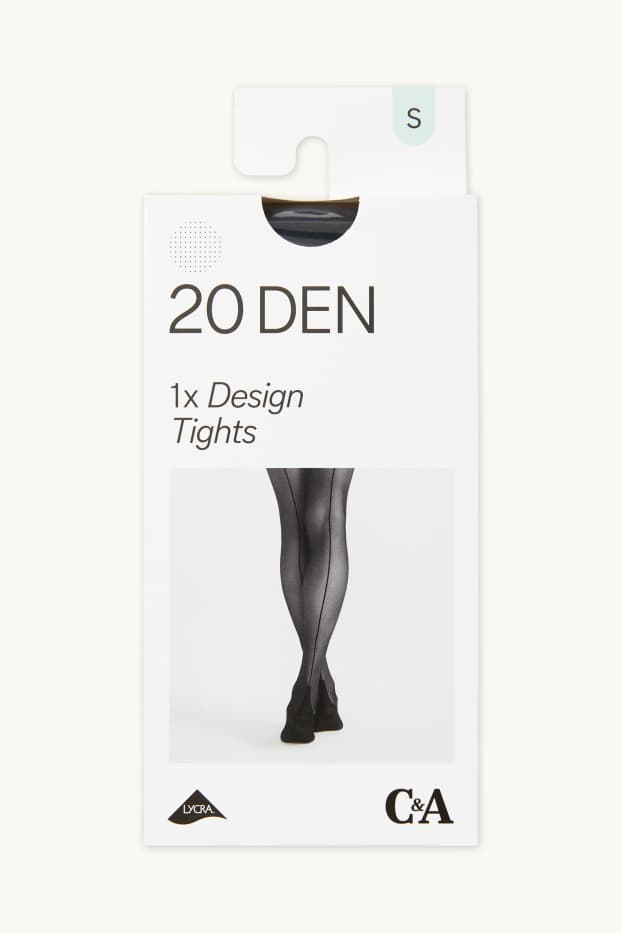 Donna - Collant fini - LYCRA® - 20 DEN - nero