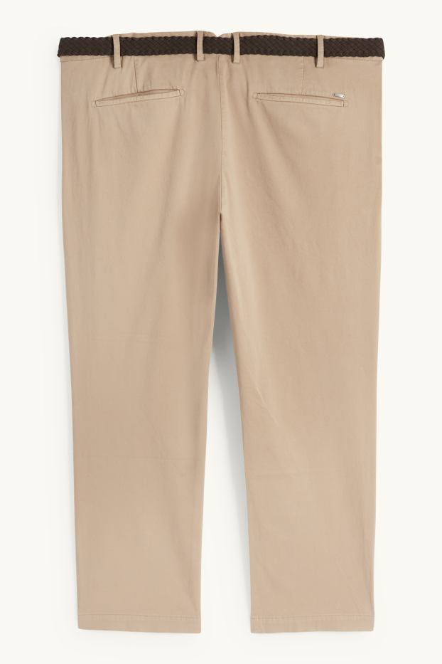 Herren - Chino mit Gürtel - Regular Fit - beige