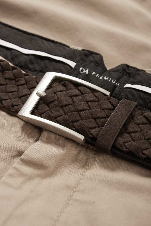 Herren - Chino mit Gürtel - Regular Fit - beige