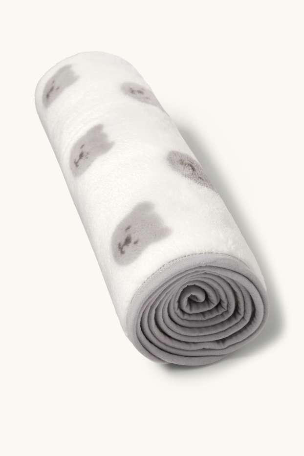Baby Boys - Teddy bear - baby blanket - 100 x 85 cm - white