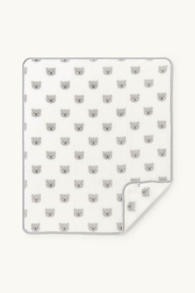 Baby Boys - Teddy bear - baby blanket - 100 x 85 cm - white