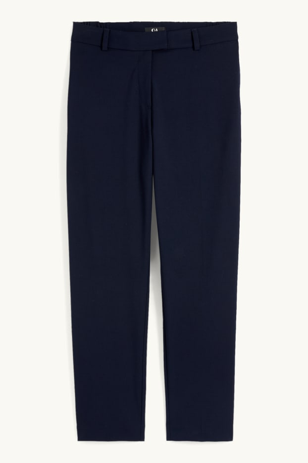 Dona - Pantalons formals - mid waist - slim fit - blau fosc