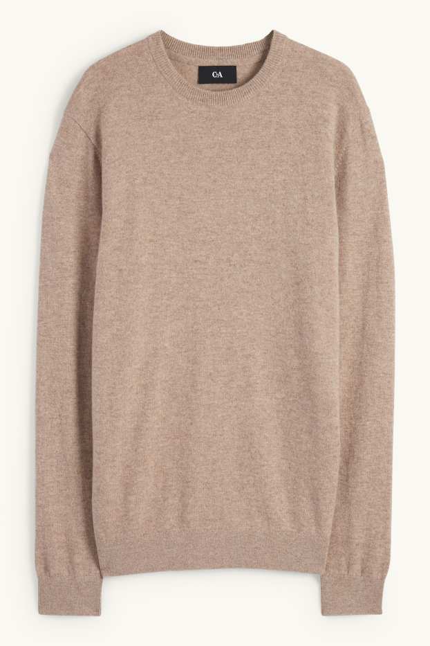 Hommes - Pull en cachemire - marron clair