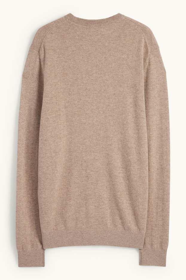 Hommes - Pull en cachemire - marron clair