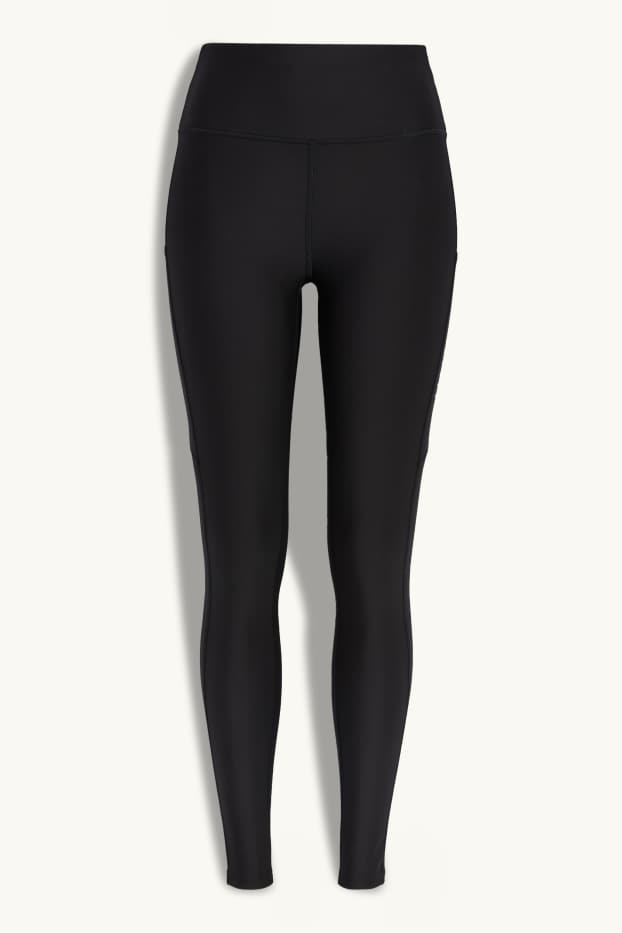 Donna - Leggings sportivi - 4 Way Stretch - protezione UV - nero