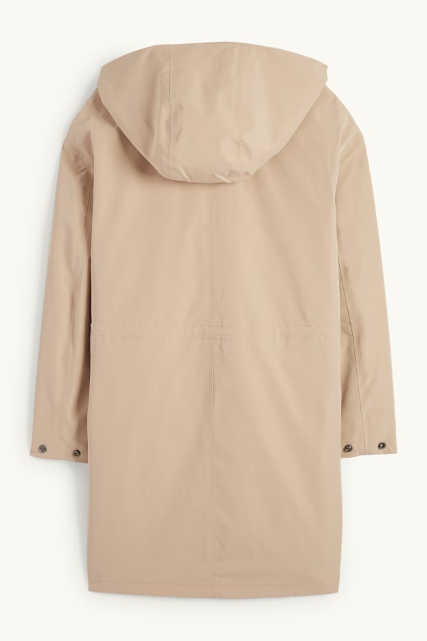 Femmes - Veste de pluie à capuche - imperméable - beige
