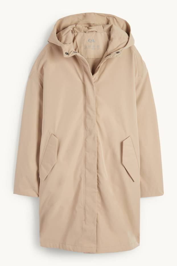 Femmes - Veste de pluie à capuche - imperméable - beige