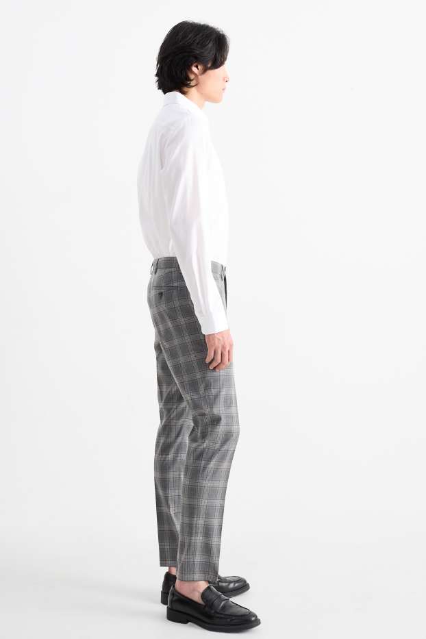 Home - Pantalons combinables - slim fit - Flex - de quadres - gris