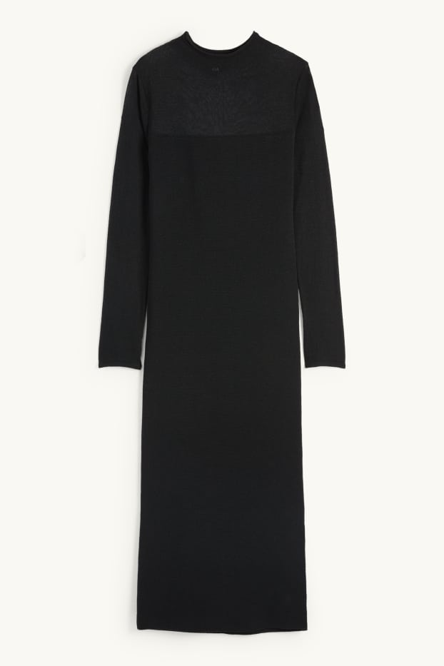 Damen - Strickkleid - schwarz