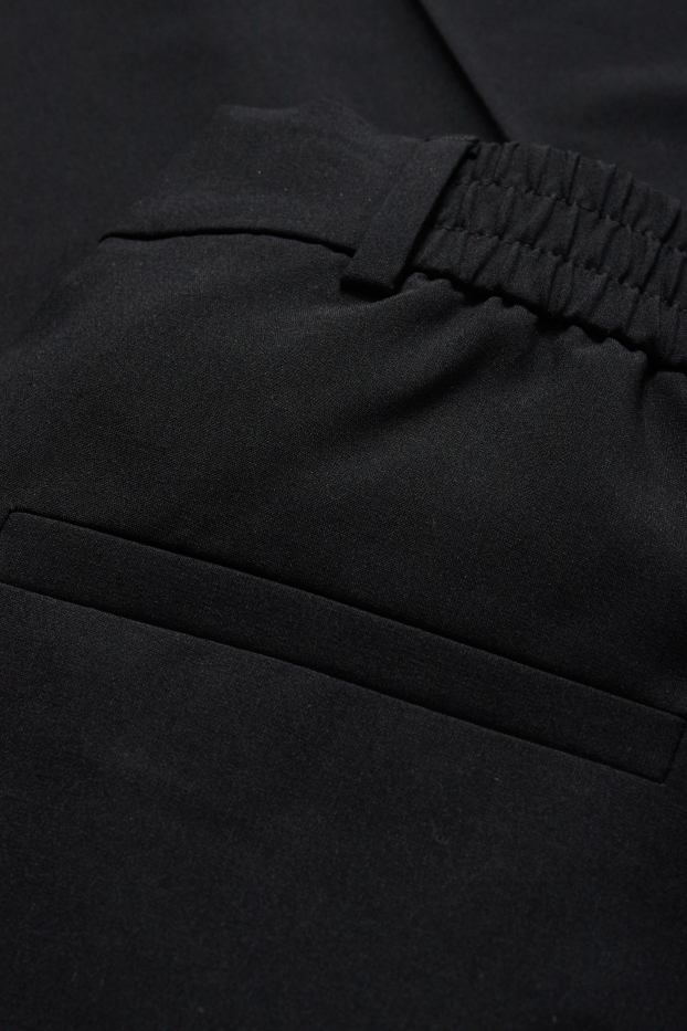 Femei - Pantaloni de stofă - talie înaltă - wide leg - negru