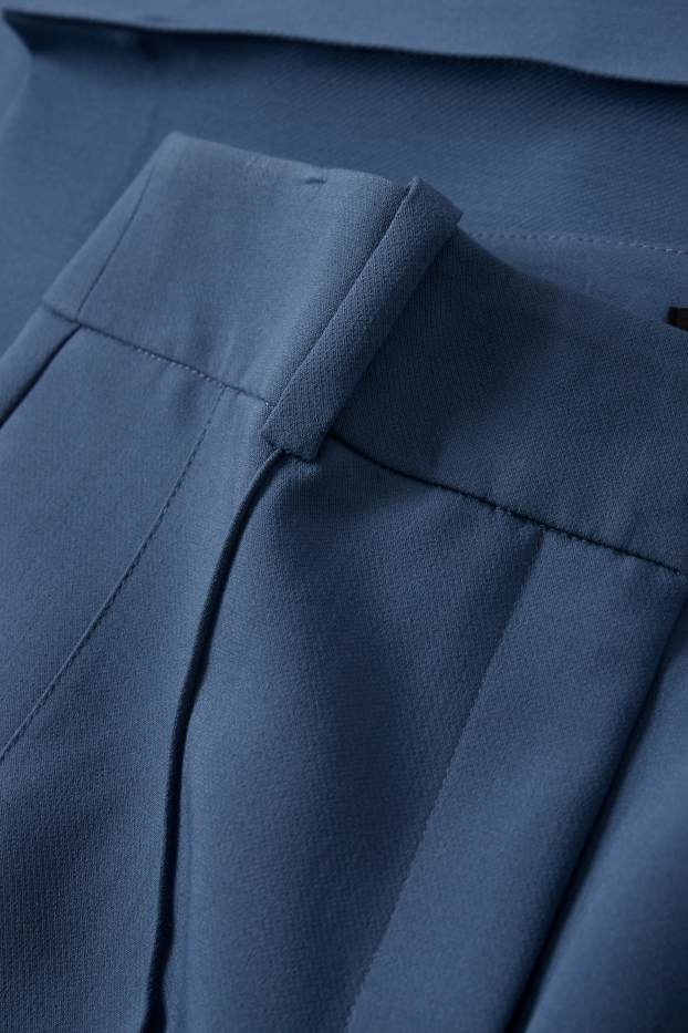 Femei - Pantaloni office - talie înaltă - wide leg - albastru