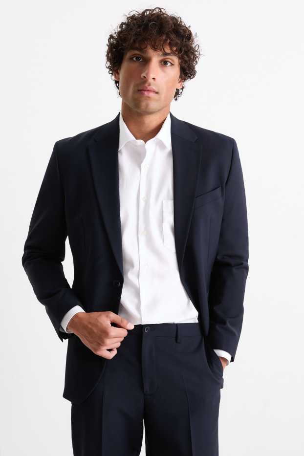 Herren - Baukasten-Sakko - Regular Fit - Flex - Schurwoll-Mix - dunkelblau