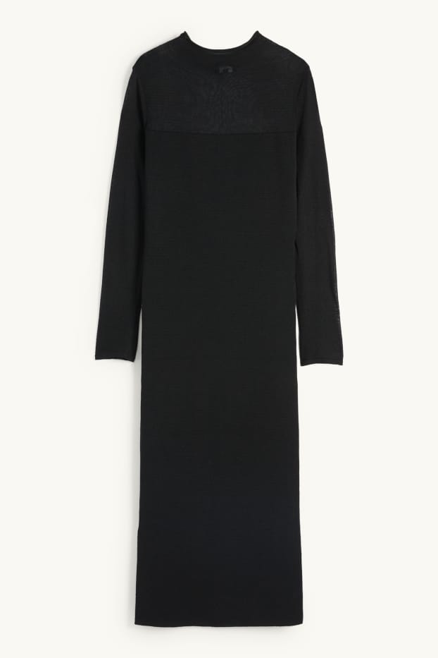 Damen - Strickkleid - schwarz