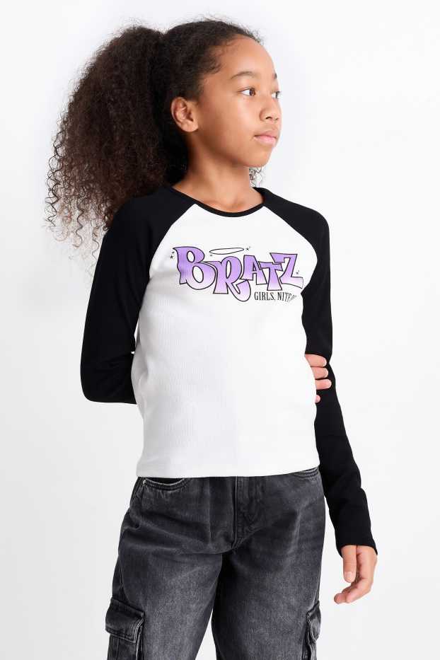 Copii - Fete - Bratz - tricou cu mânecă lungă - alb / negru
