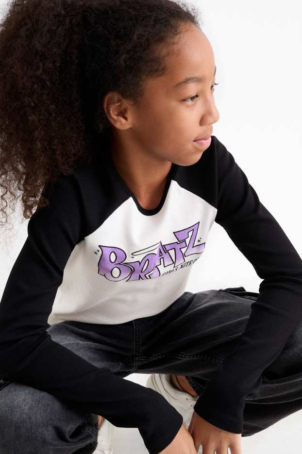 Copii - Fete - Bratz - tricou cu mânecă lungă - alb / negru