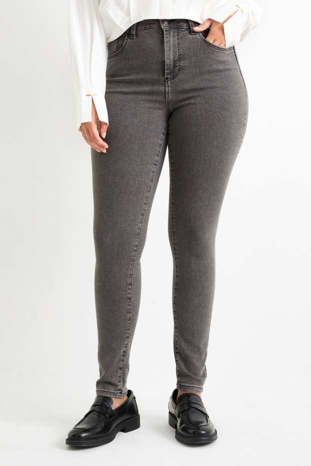 Mujer - Jegging jeans - high waist - vaqueros - gris