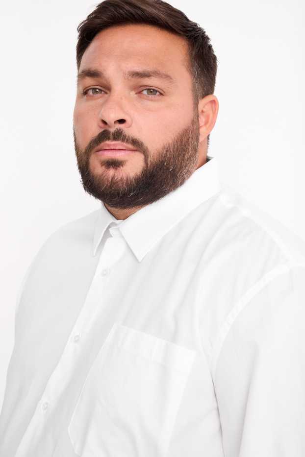 Hommes - Chemise - regular fit - col kent - facile à repasser - blanc crème